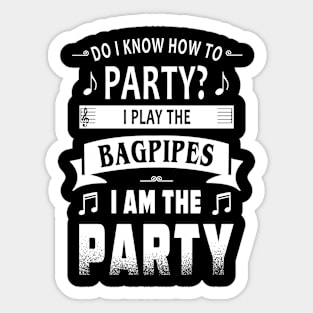 Bagpipes Player Party Sticker